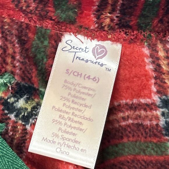 SECRET TREASURES PLUSH Red Plaid Sleep Jogger Pants Small (4-6) Christmas NWT - Picture 11 of 14